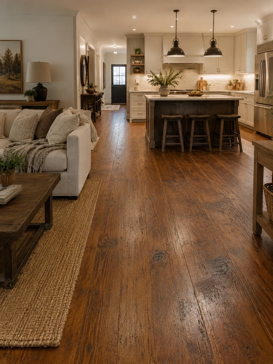 Rustic Floorboards, Waxed & Buffed