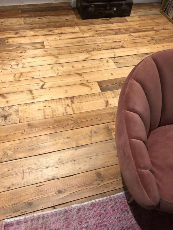 rustic flooring with chair