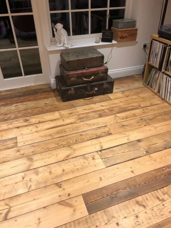 Reclaimed rustic floorboards