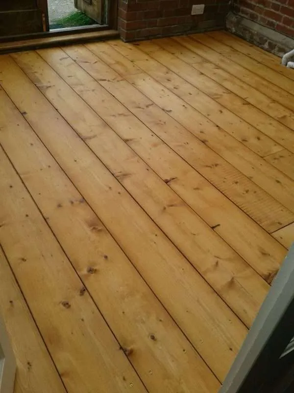 reclaimed strip pine floorboards