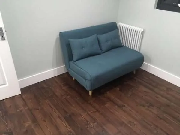 reclaimed pine flooring with chair