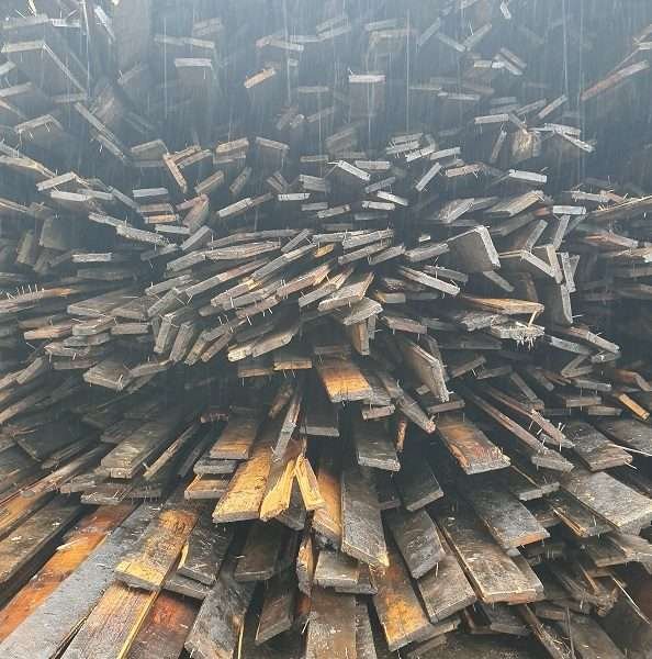 Stacks of reclaimed boards