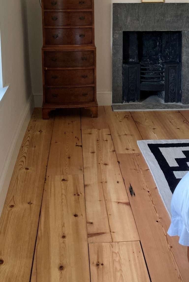 oak flooring with rug