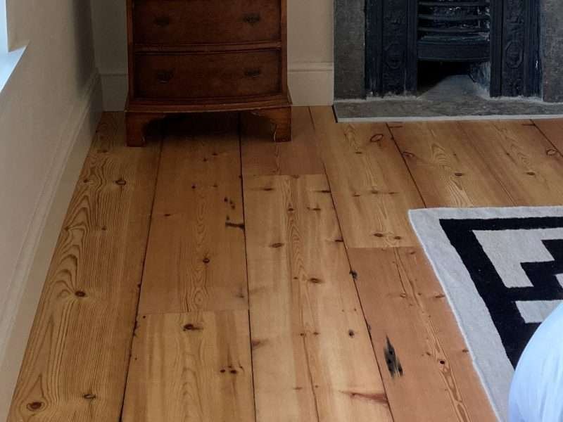 oak flooring with rug