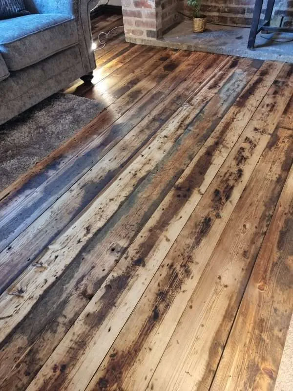 large rustic floorboards in house